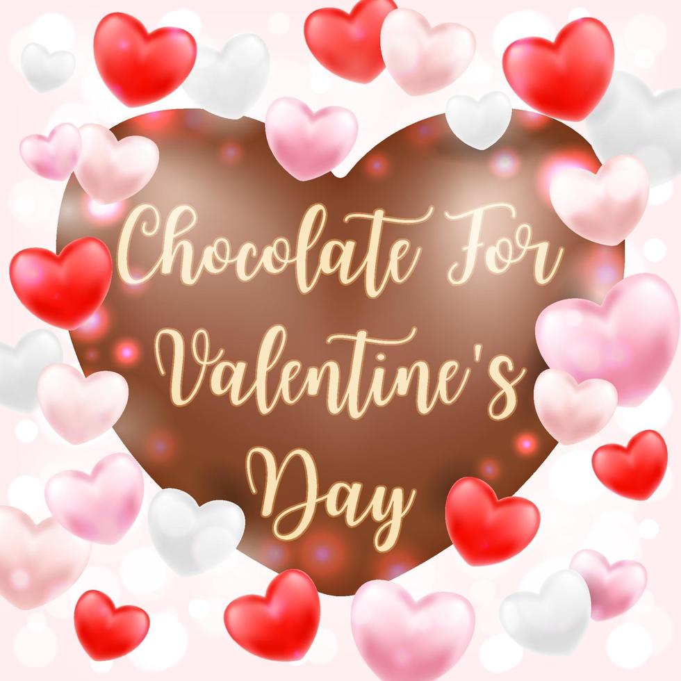 hjärtformad choklad för alla hjärtans dag vektor