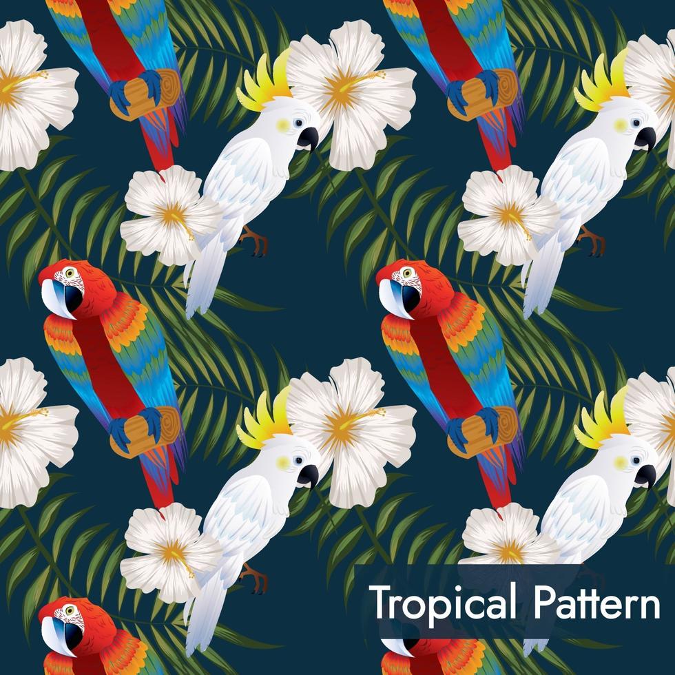 tropisches nahtloses Muster mit Papageien vektor