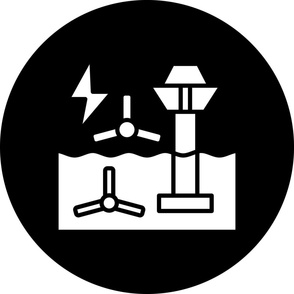 Gezeiten Leistung Vektor Symbol Stil