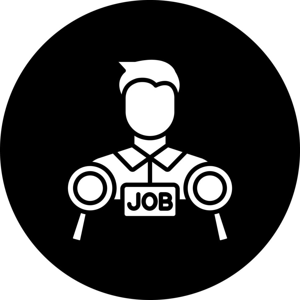 Job Sucher männlich Vektor Symbol Stil