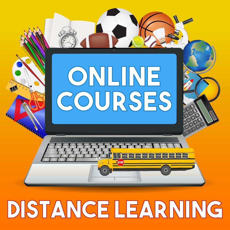 online-kurser distansutbildning vektor