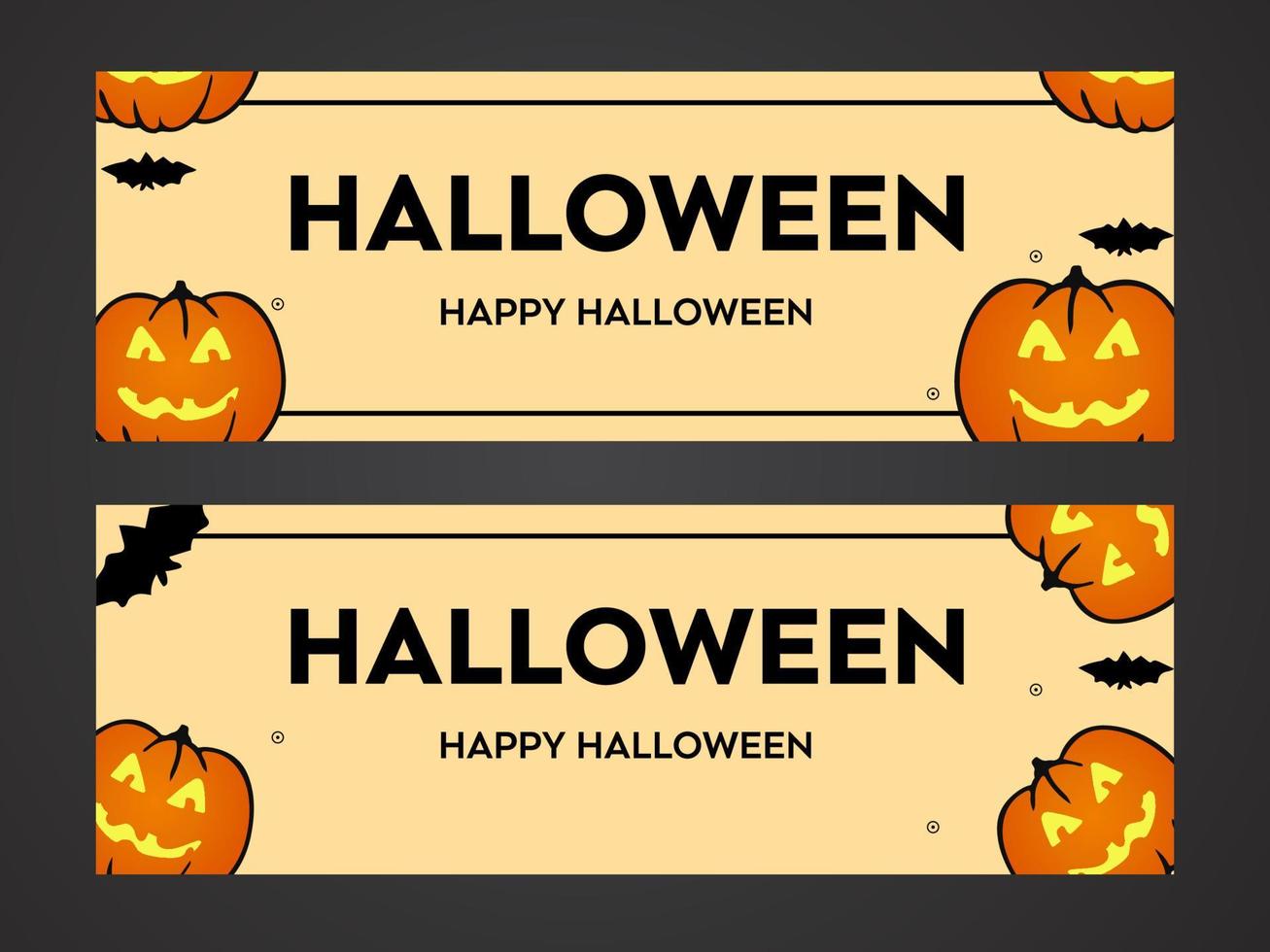 Halloween Banner Poster Karte Design Kürbis Vektor