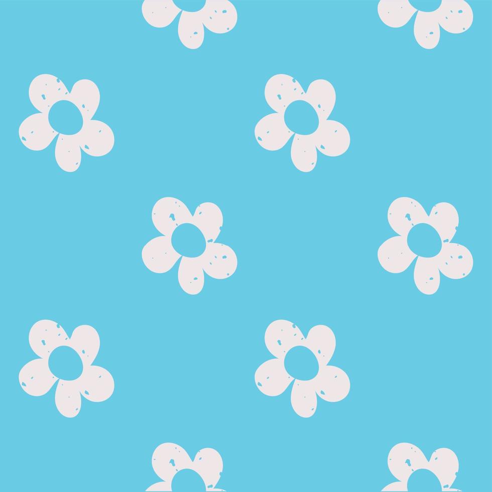 Hippie Muster mit texturiert abstrakt Blume auf Blau Hintergrund vektor