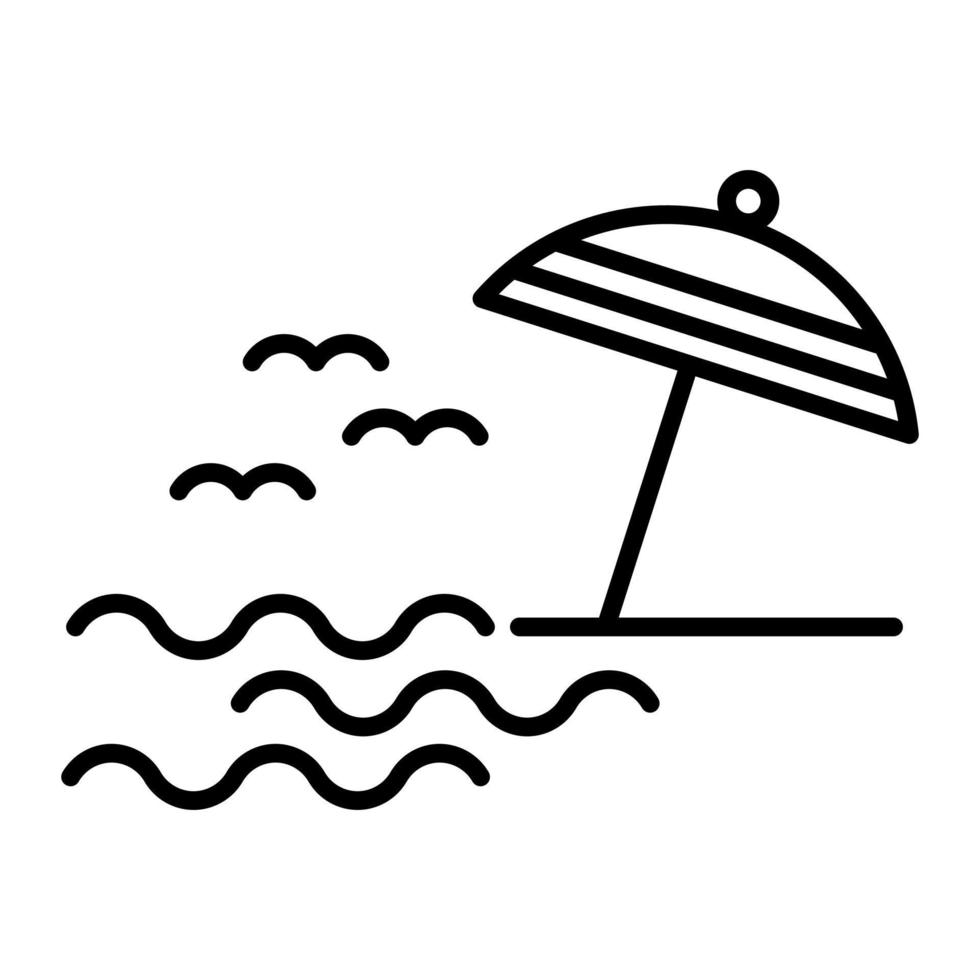 Urlaub Vektor Symbol. Meer Illustration unterzeichnen. Entspannung Symbol oder Logo.
