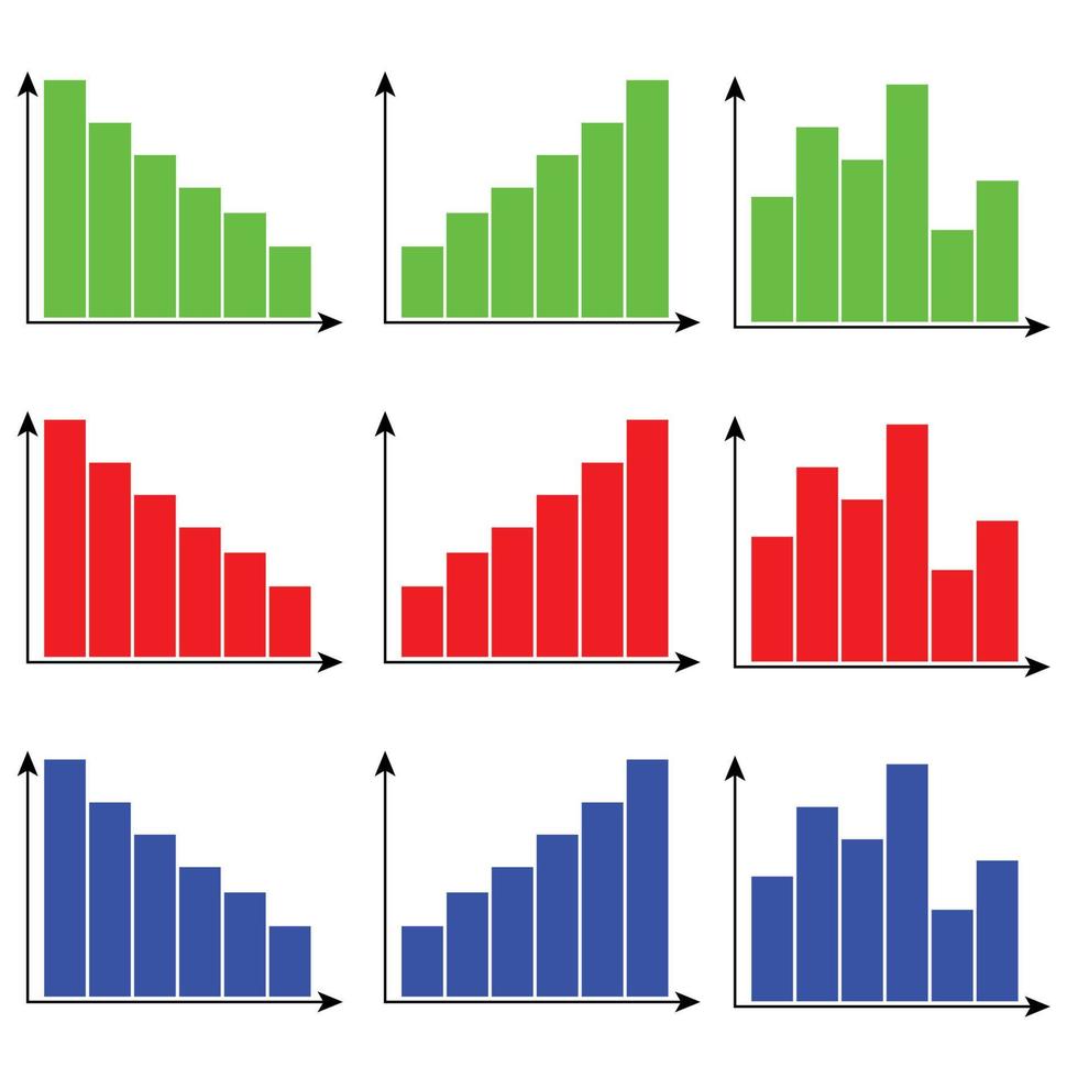 uppsättning av diagram Färg platt vektor