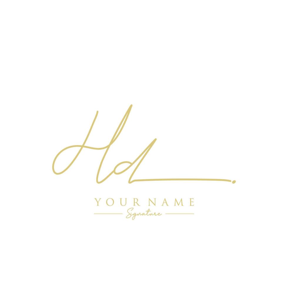 Buchstabe HD Unterschrift Logo Vorlage Vektor