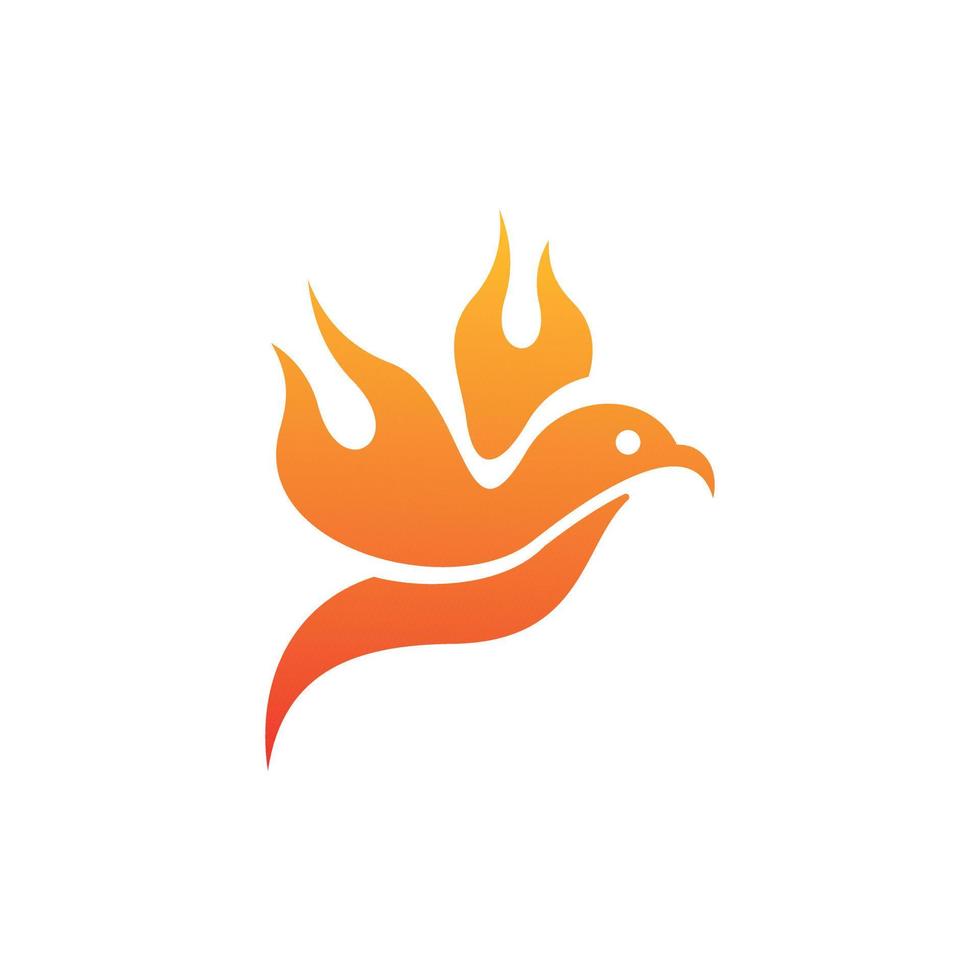 Tier Vogel fliegend Feuer Flamme kreativ Logo vektor