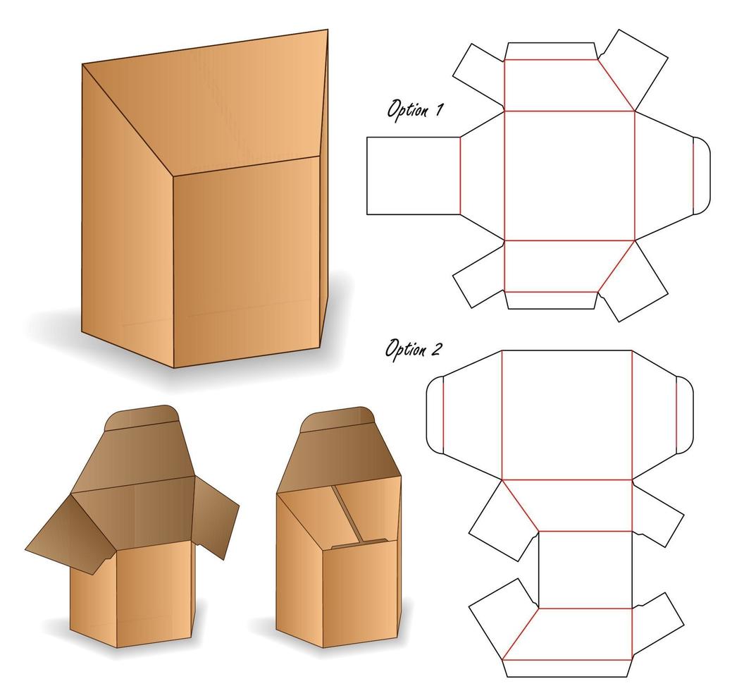 webbbox förpackning stansad mall design. 3d mock-up vektor