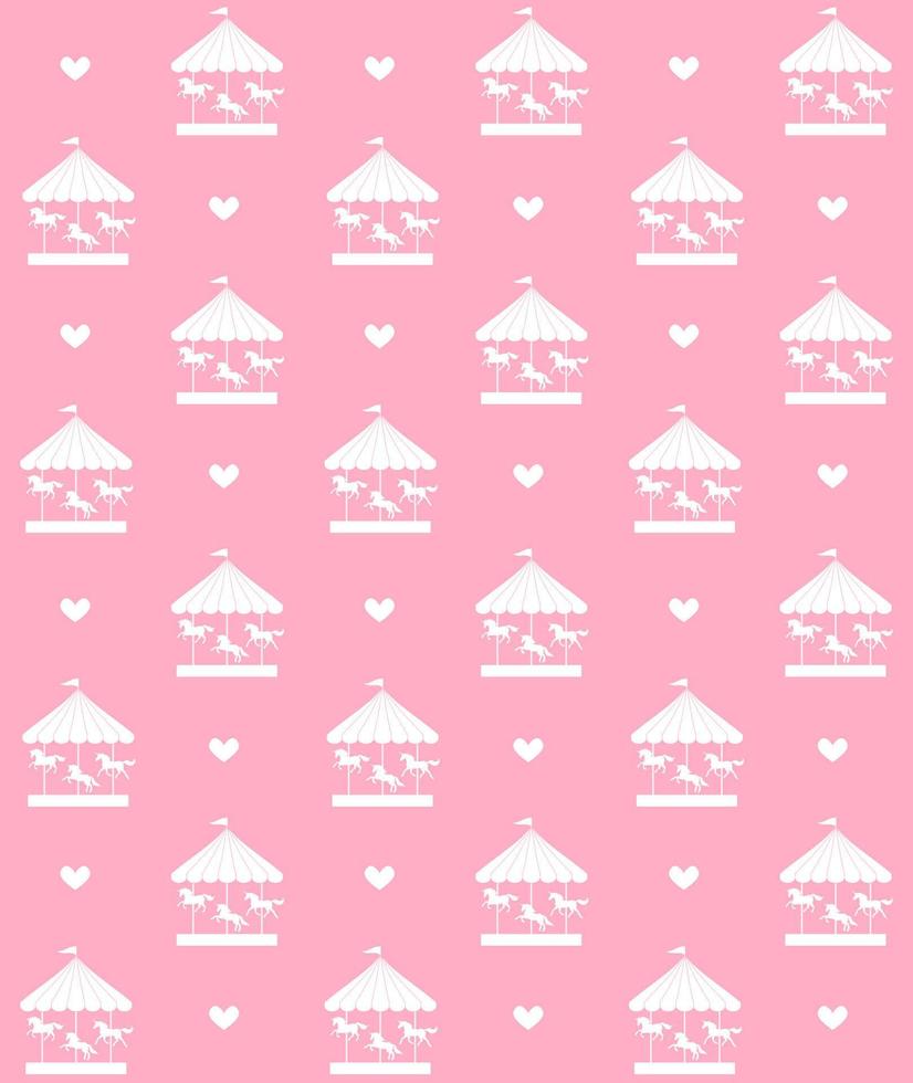 vektor sömlös mönster av vit karusell på rosa