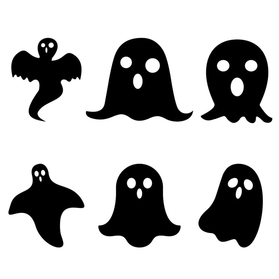 spöke vektor ikon uppsättning. kuslig Skräck illustration symbol samling. paranormalt logotyp. halloween tecken.