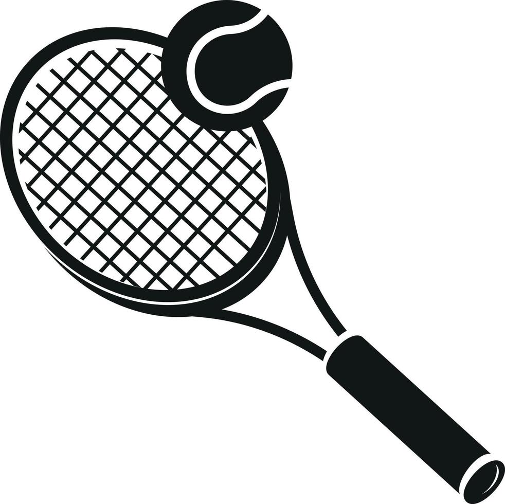 vektor silhuett av en tennis racket och tennis boll