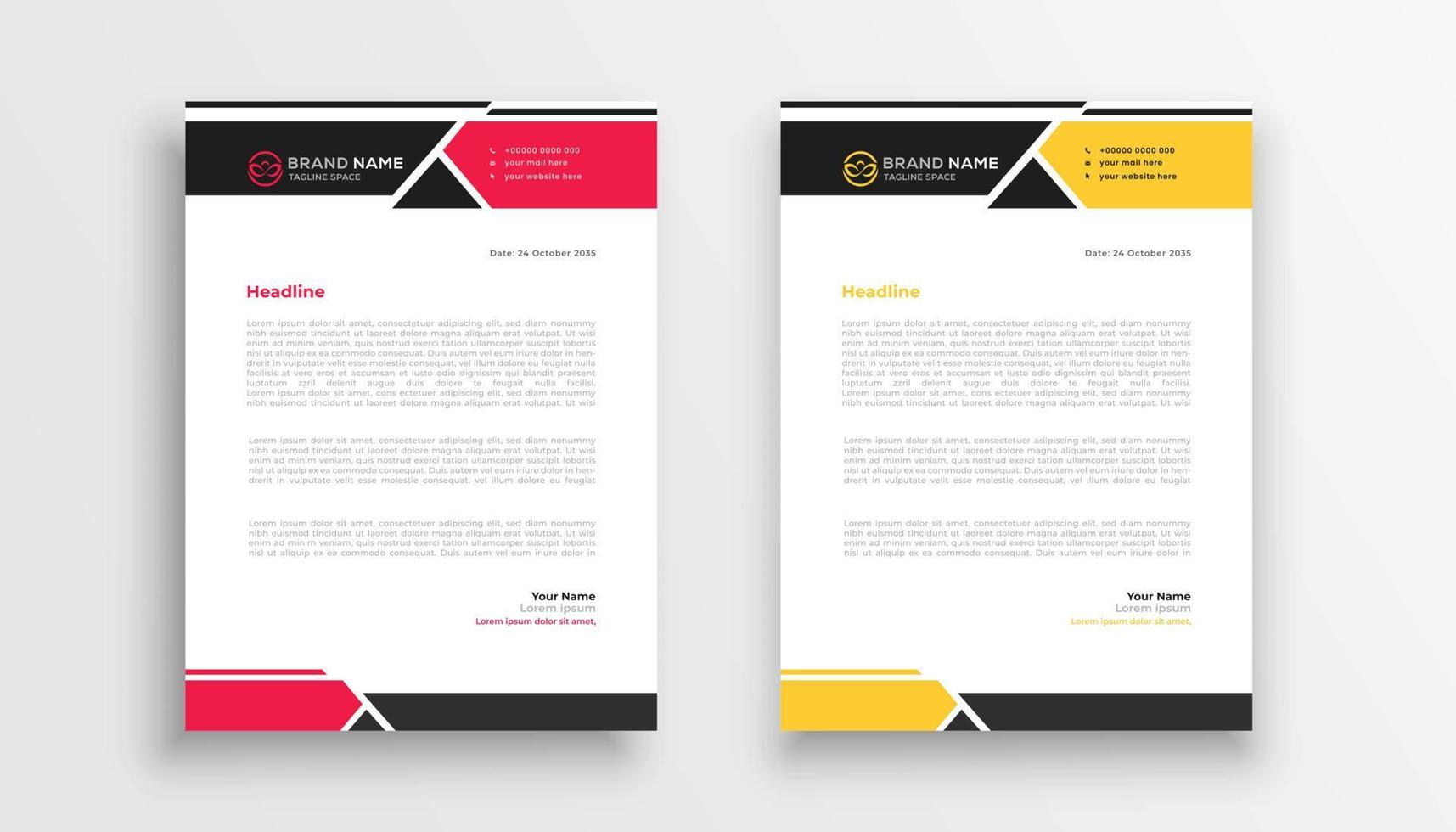 professionell kreativ brevpapper mall design för ditt företag vektor