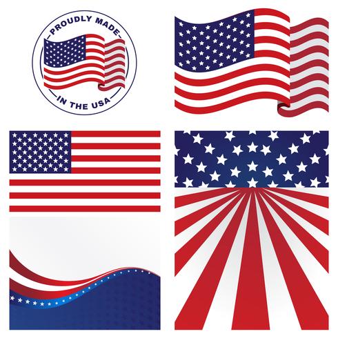 Amerikanska flaggor vektorer