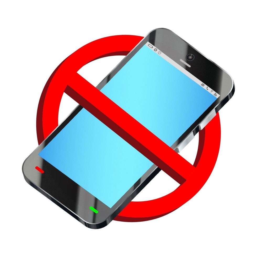 använd inte smartphone förbud tecken vektor