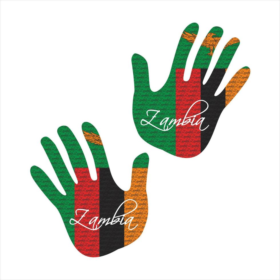 zambia flagga hand vektor