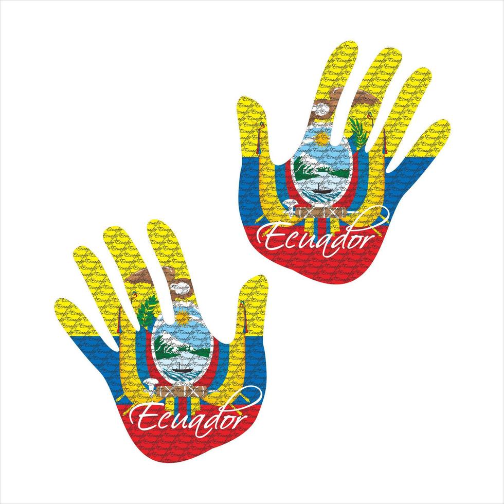 ecuador flagga hand vektor