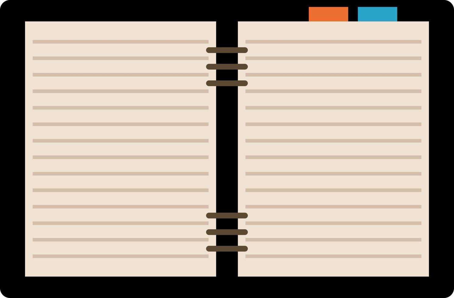 vektor bild av ett öppen anteckningsbok