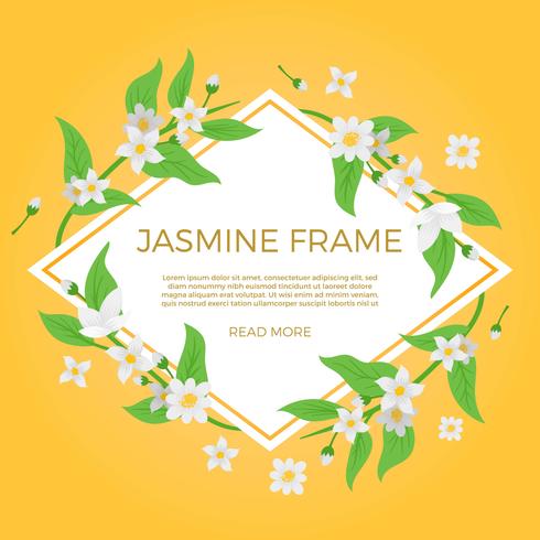 Flacher Jasmine Flower Background Template Vector