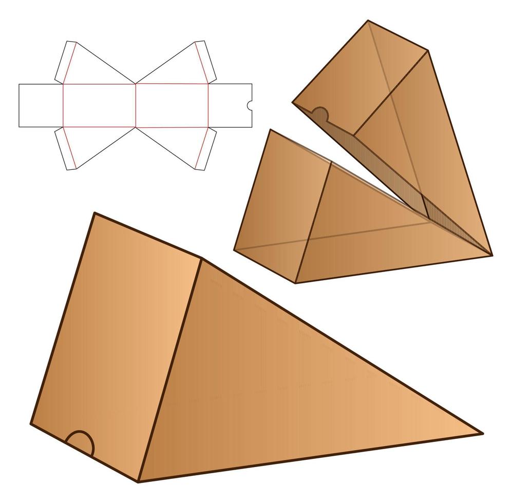 Box Verpackung gestanzte Vorlage Design. 3D-Modell vektor