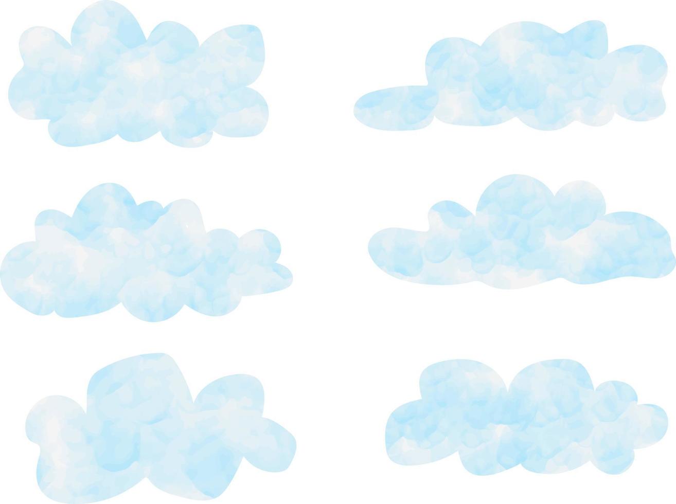 vattenfärg moln isolerat på vit vektor
