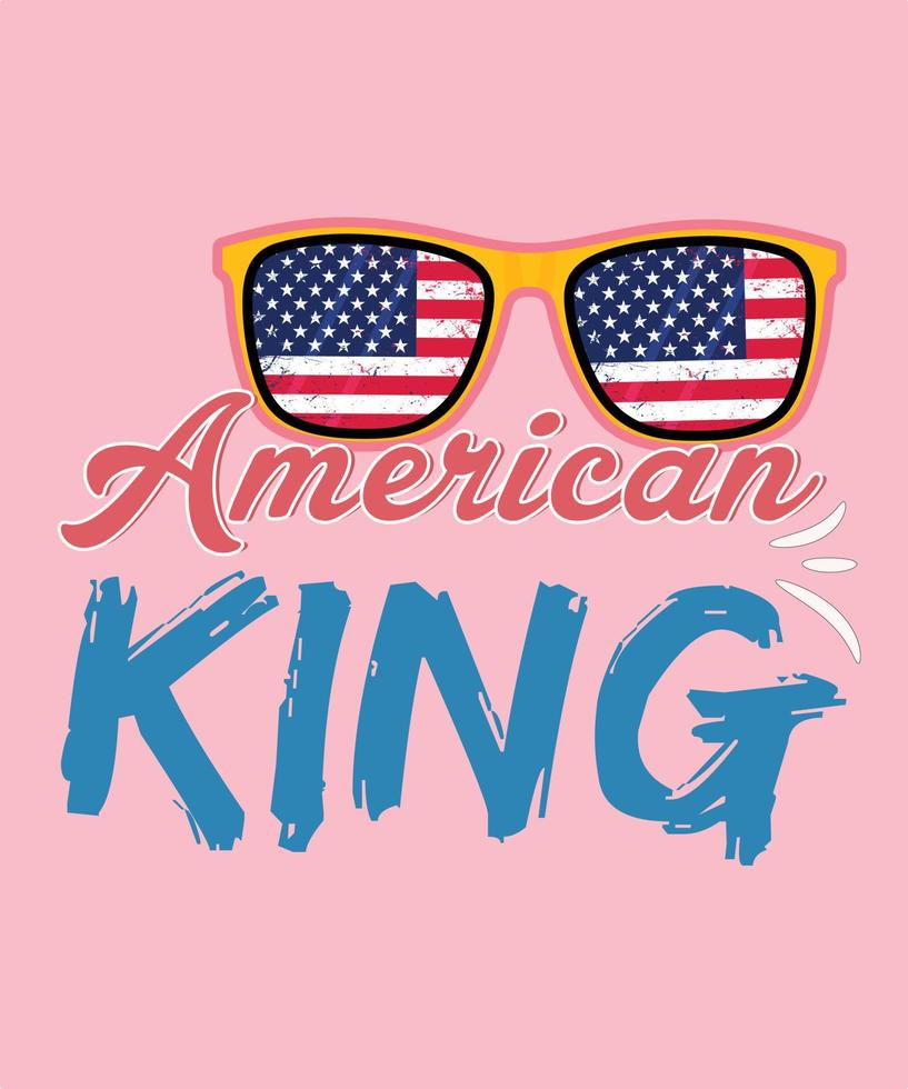 amerikan kung t-shirt design, 4:e juli vektor