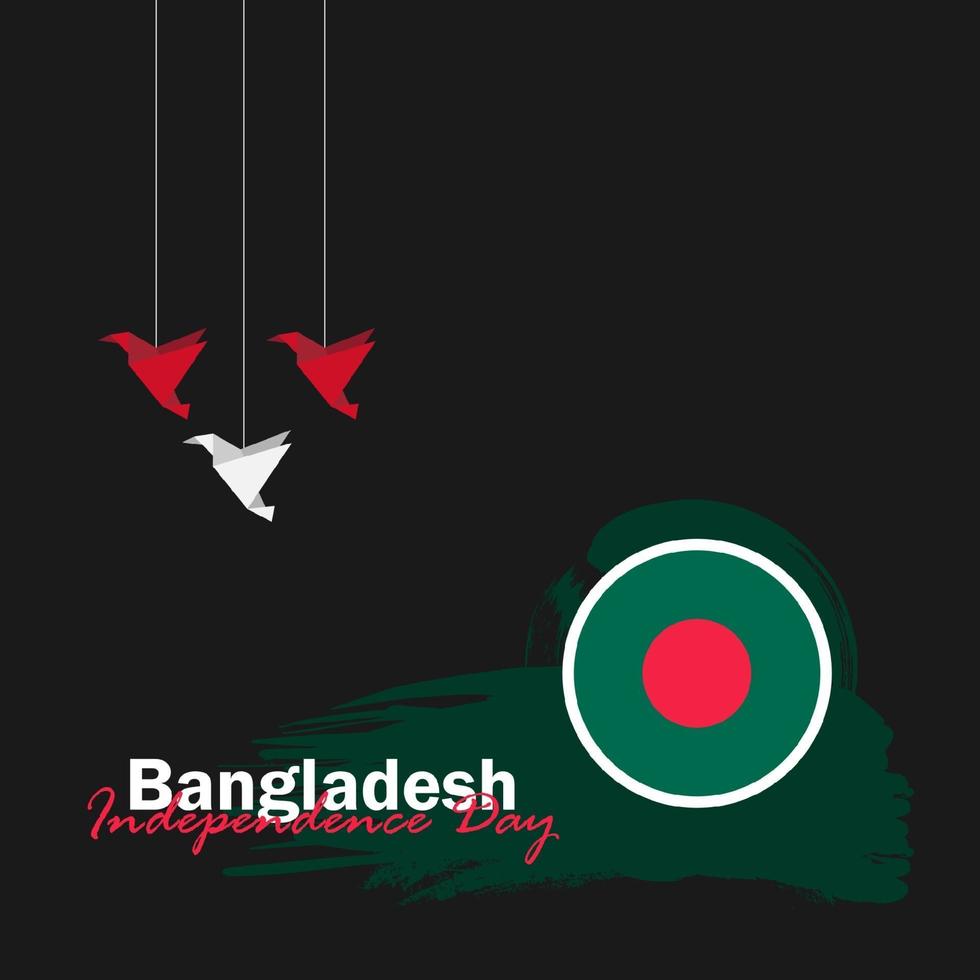 Vektor des Unabhängigkeitstags mit bangladeschischen Flaggen.