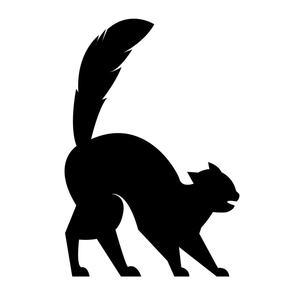 katt silhuett illustration i platt stil vektor