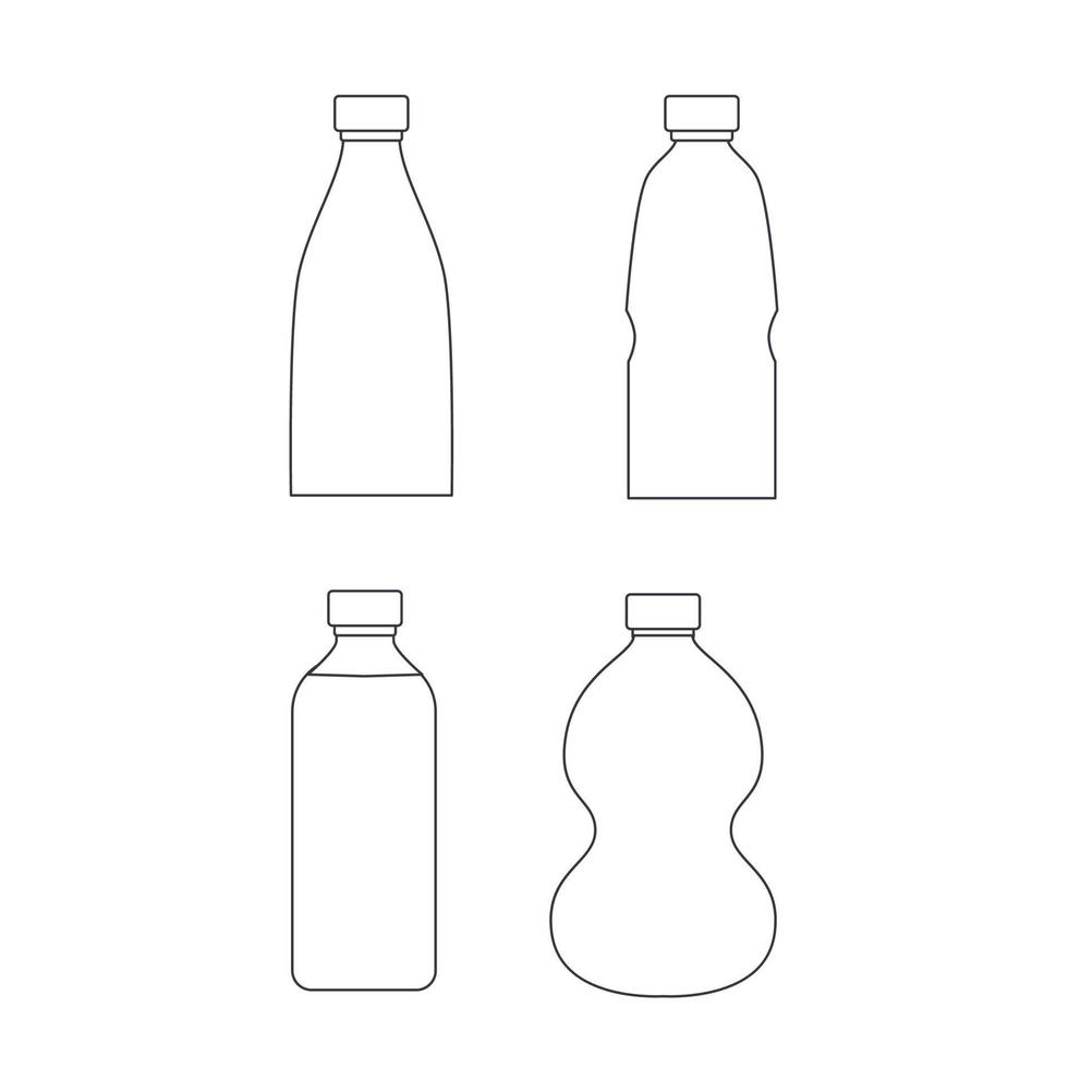 uppsättning av flaska isolerat vit bakgrund vektor