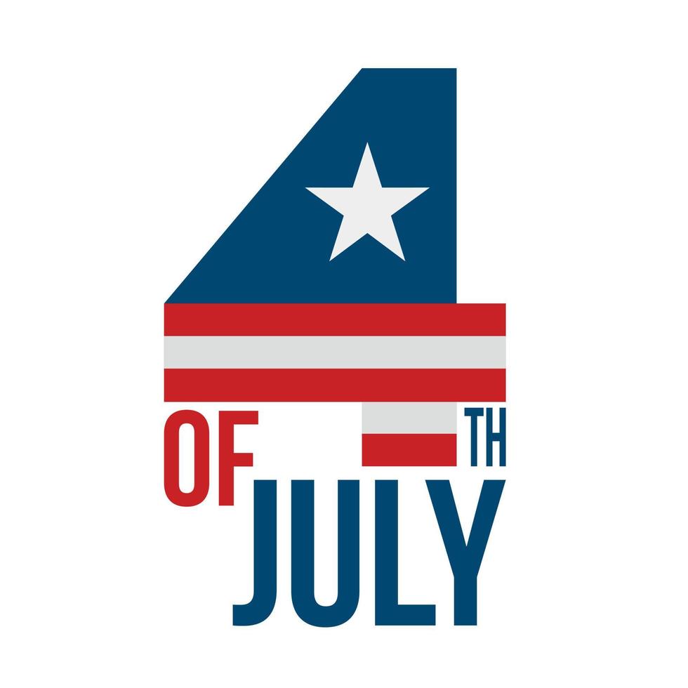 4:e av juli oberoende dag hälsning kort vektor design