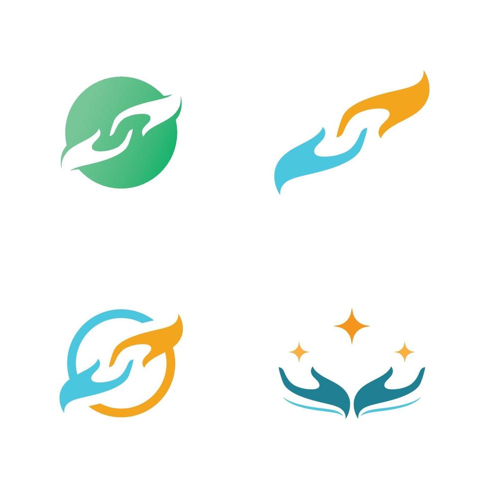 handvård logotyp mall vektor ikon illustration