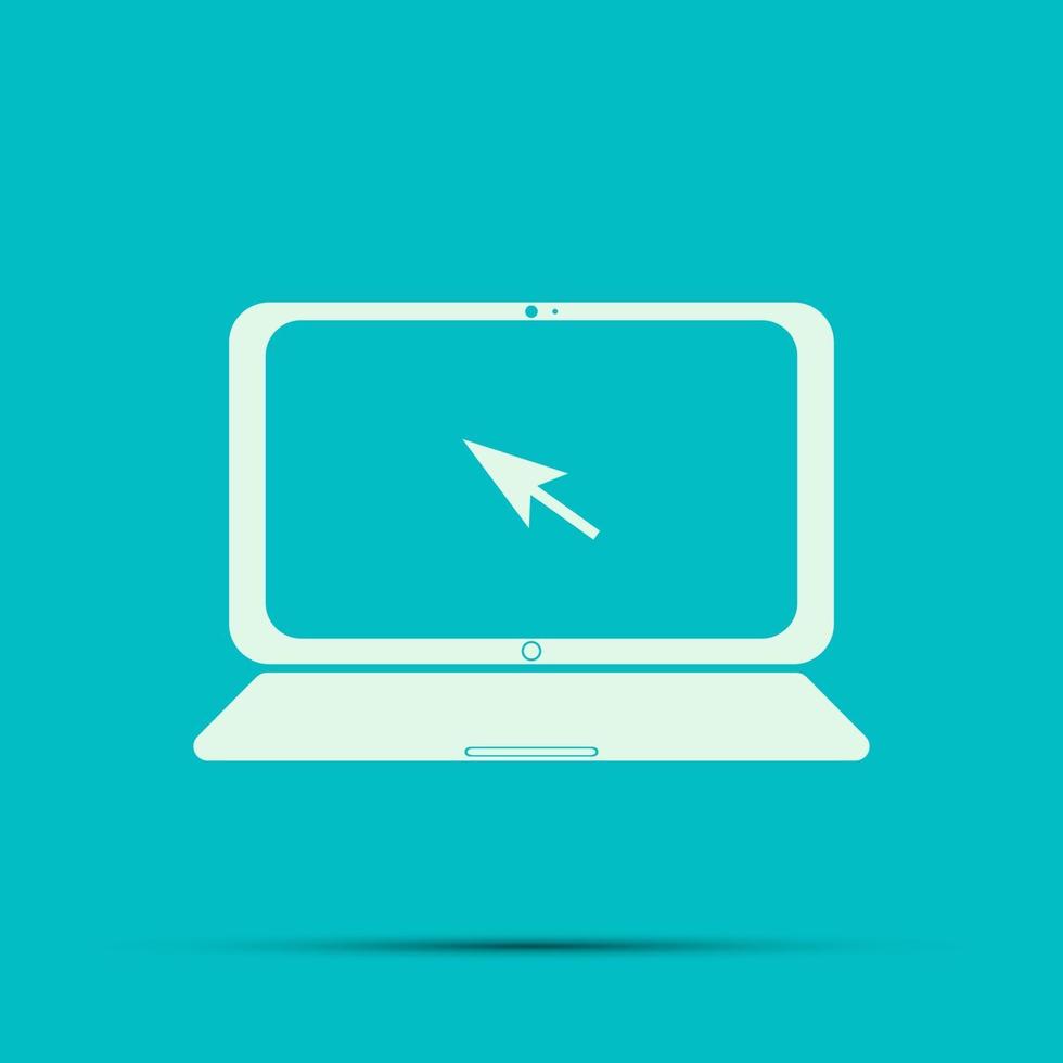 laptop ikon i trendig platt stil isolerad på blå bakgrund. vektorillustration, eps10. vektor