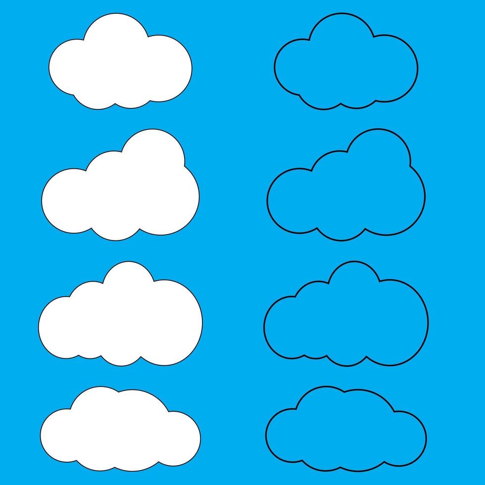 Wolken Linie Kunst icon.sky flache Illustration Sammlung für Web. Vektorillustration vektor