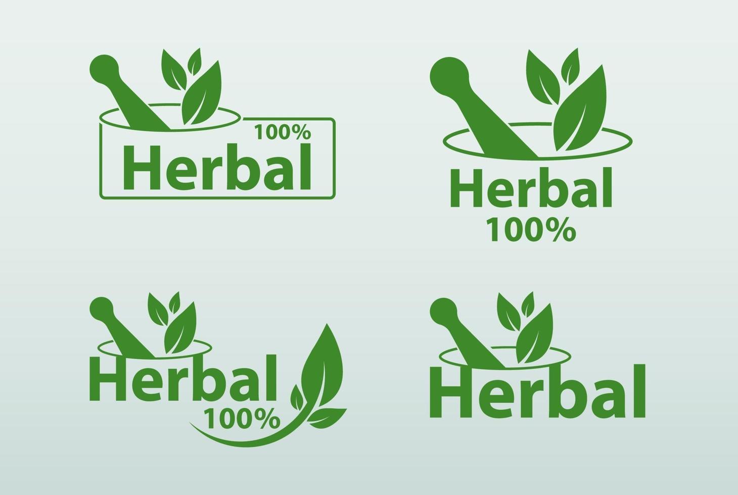 grön växtbaserad logotyp mall, växtbaserade 100 på vit bakgrund vektor