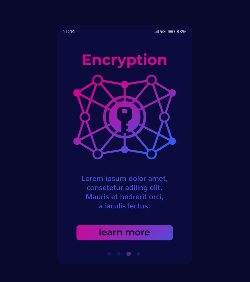 Verschlüsselung und Datenschutz, mobiles Banner, Vektor