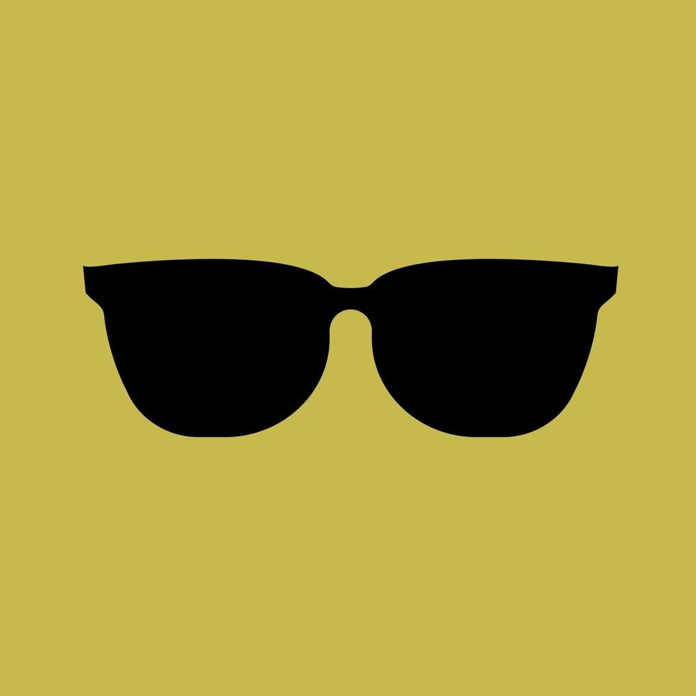 schwarze Ikone der Sonnenbrille auf gelbem Hintergrund. Vektorillustration vektor