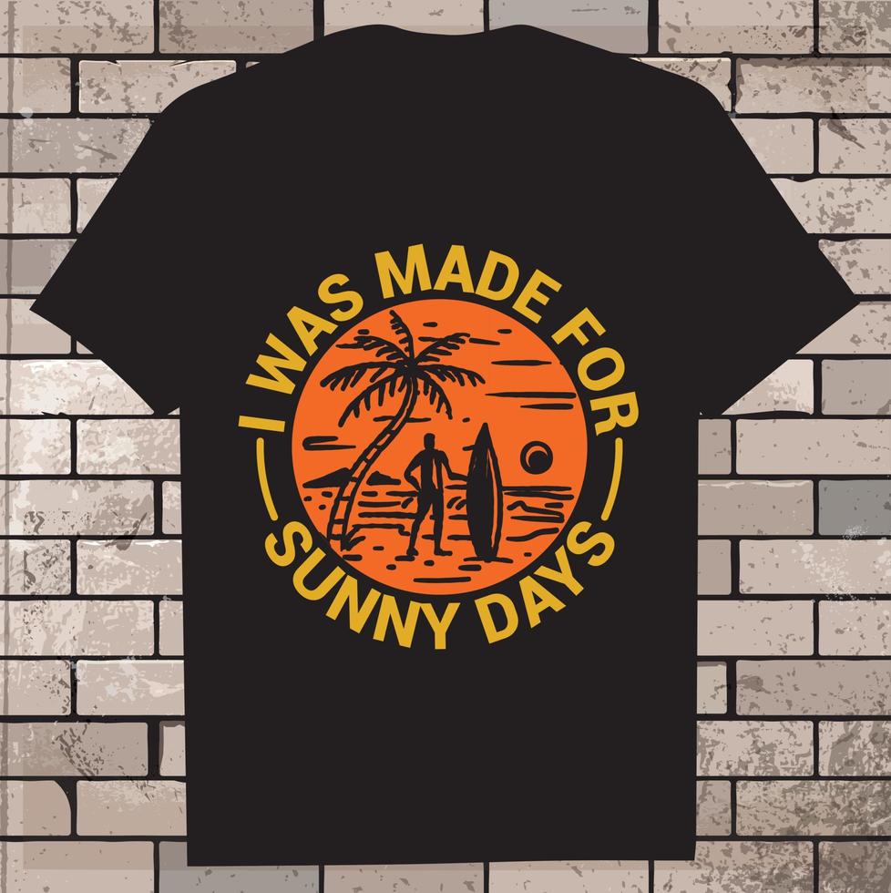 Sommer- Hand Zeichnung Urlaub Party Lager, Sommer Hintergrund Vektor, Sommer- Strand T-Shirt Design vektor