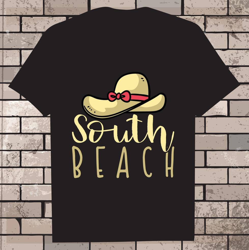 Sommer- Hand Zeichnung Urlaub Party Lager, Sommer Hintergrund Vektor, Sommer- Strand T-Shirt Design vektor