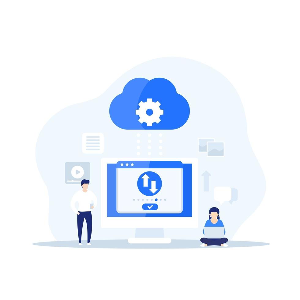 Synchronisation mit Cloud und Datenübertragung, Vektor