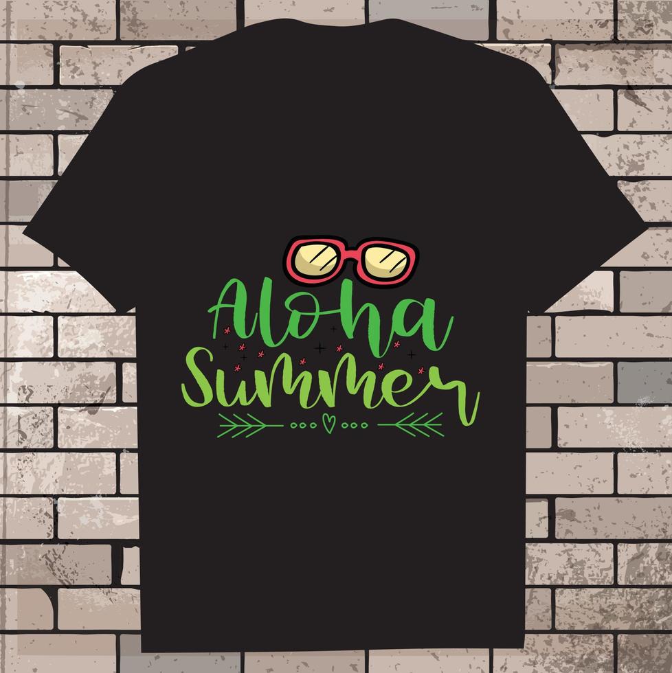 Sommer- Hand Zeichnung Urlaub Party Lager, Sommer Hintergrund Vektor, Sommer- Strand T-Shirt Design vektor