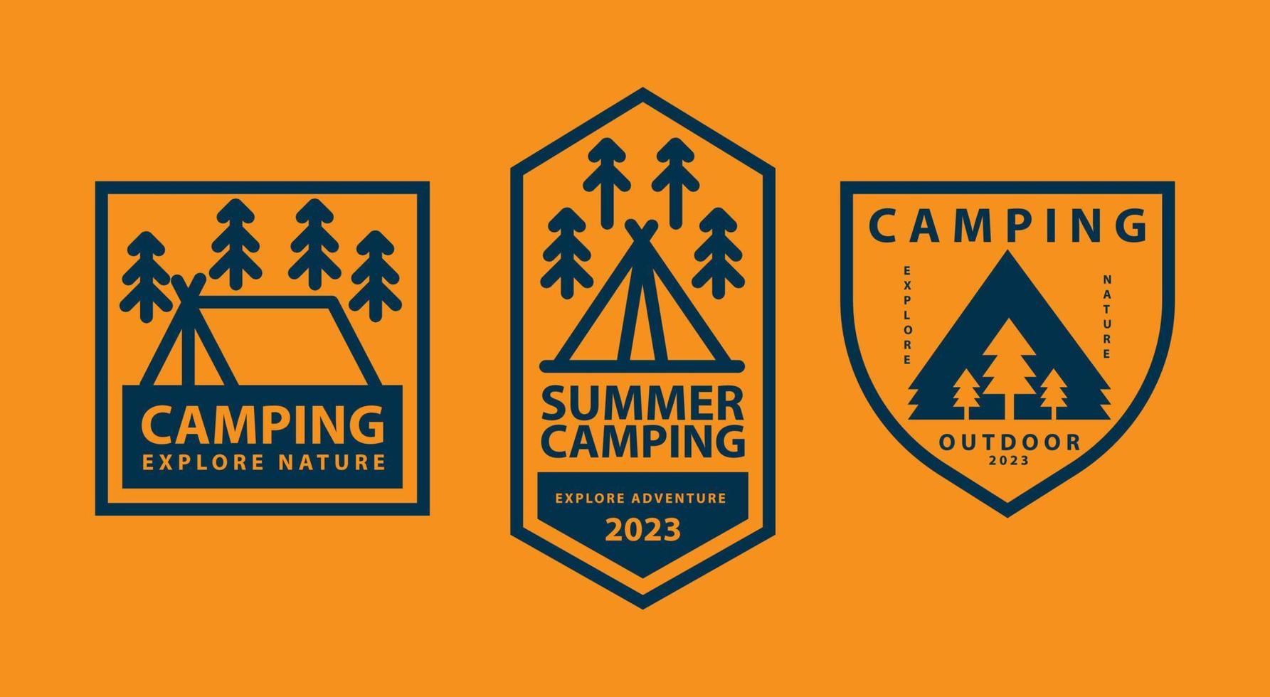 Camping Abzeichen Design vektor