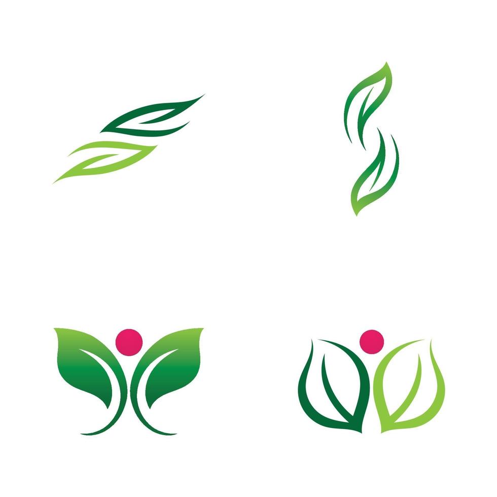 grönt blad logotyp natur ekologi vektor