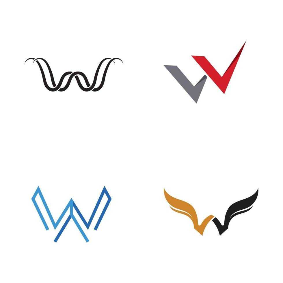 w Brief Logo Vorlage vektor