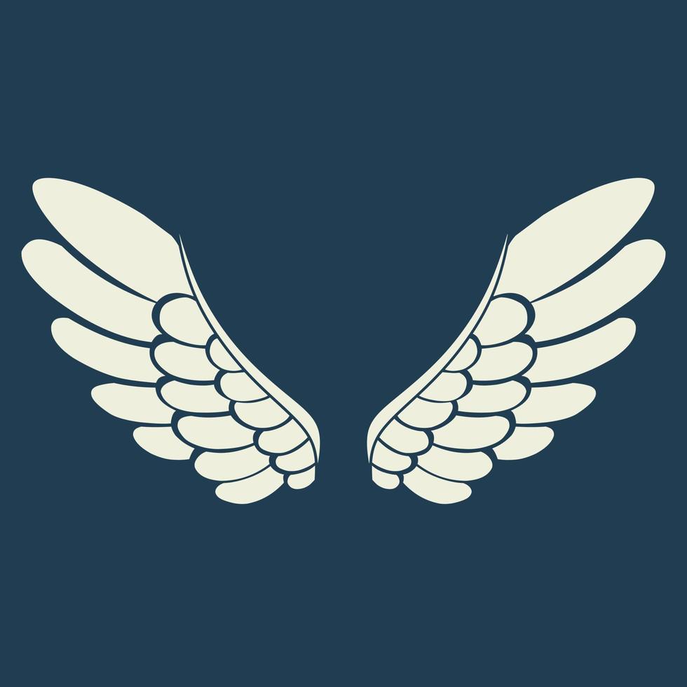 vektor logotyp ikon vita ängelvingar
