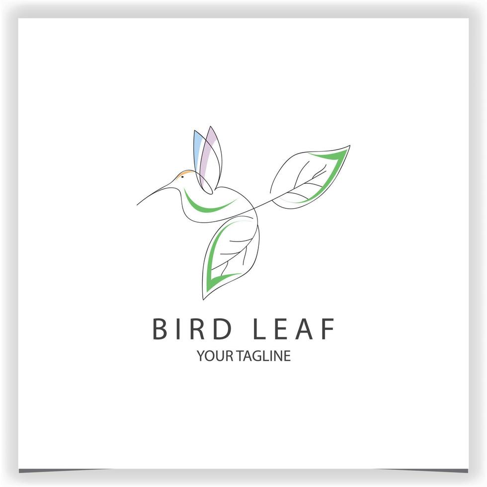 minimalistisk fågel natur blad logotyp begrepp med rena och elegant rader stil design vektor illustration logotyp premie elegant mall vektor eps 10