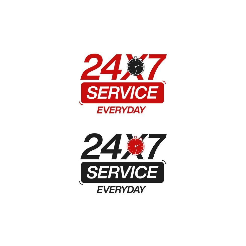 24x7 Bedienung täglich Vektor Design