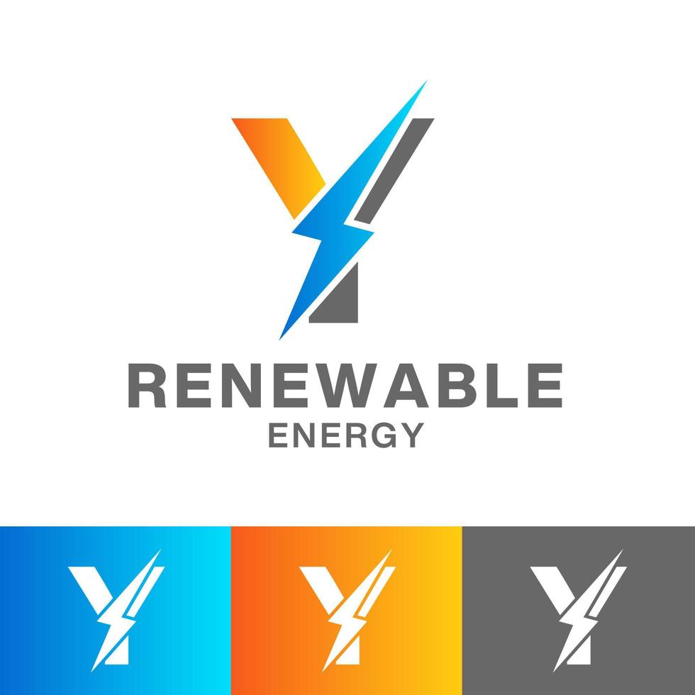 y brev förnybar energi logotyp design vektor
