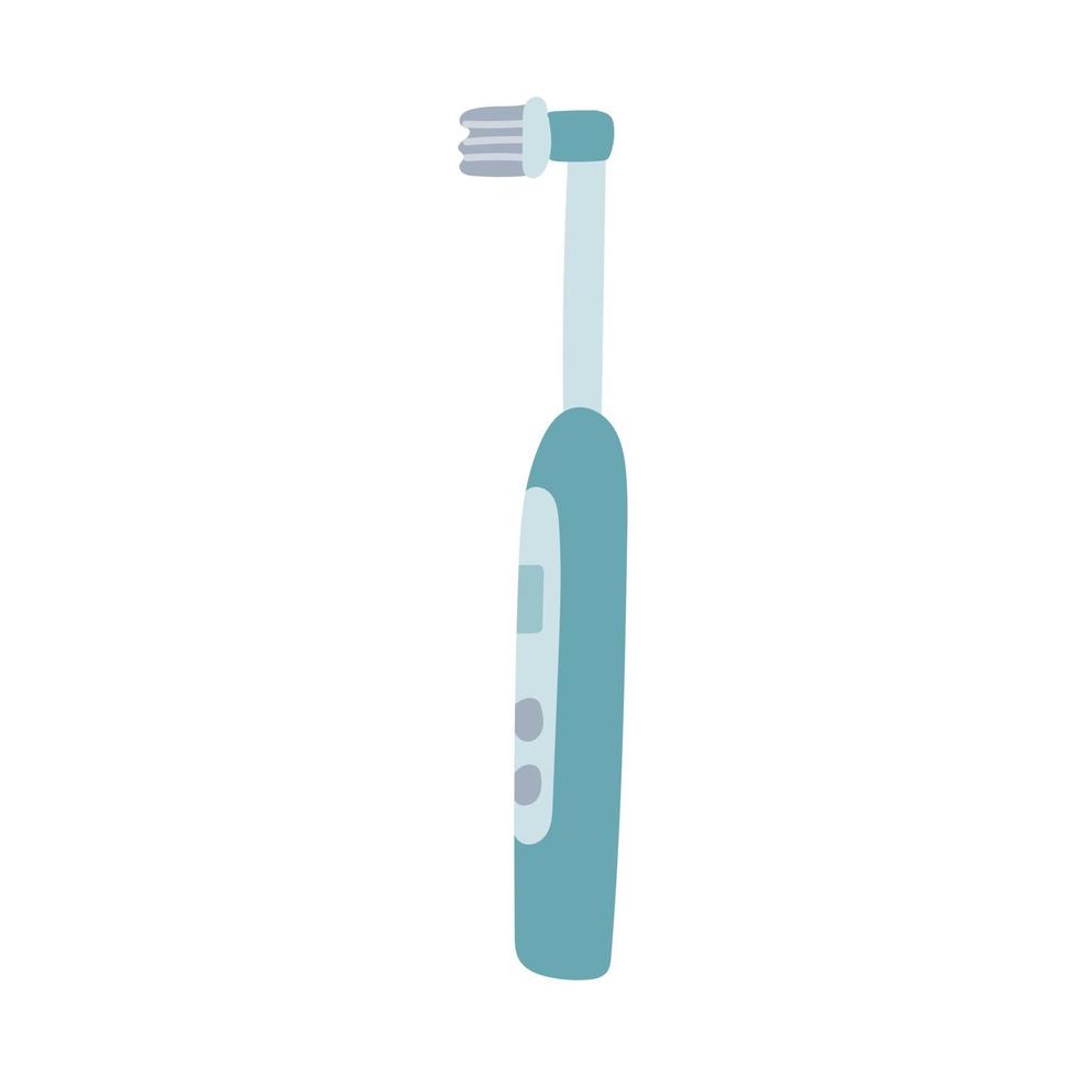 elektrische drahtlose Zahnbürste auf einem weißen Hintergrund. Zahnhygiene. Vektorbild in einem flachen Stil, Symbol vektor