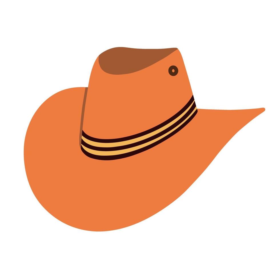 ein Cowboyhut. Hut mit breiter Krempe, isoliert auf weißem Hintergrund. Vektorillustration flache Illustration vektor