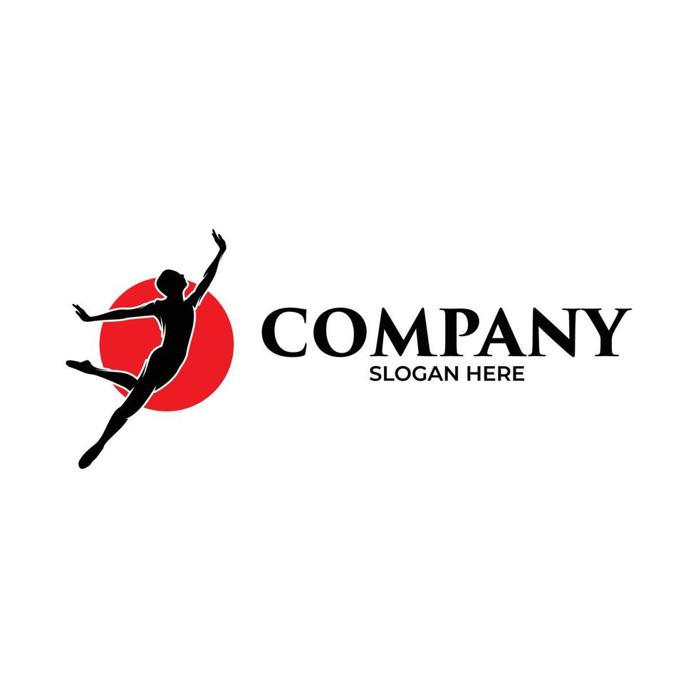 rhythmisch Gymnastik Logo Design Vektor