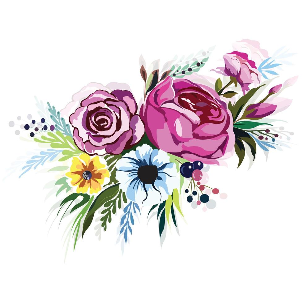 schön Hochzeit Bündel Blumen- Karte Illustration Design vektor